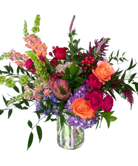 A kaleidoscope of colorful flowers fills a 5 x 5
