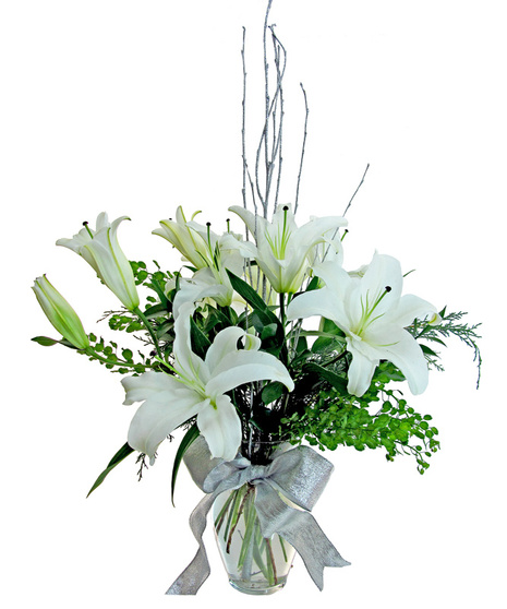 Send these lovely while lilies to someone special!