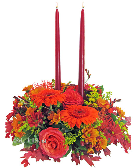 Warm and Colorful Fall Centerpiece