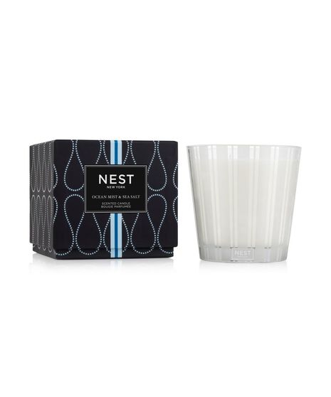 Ocean Mist & Sea Salt Candle by Nest in various sizes.