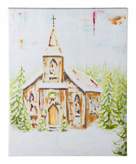 Church at Christmas Canvas
