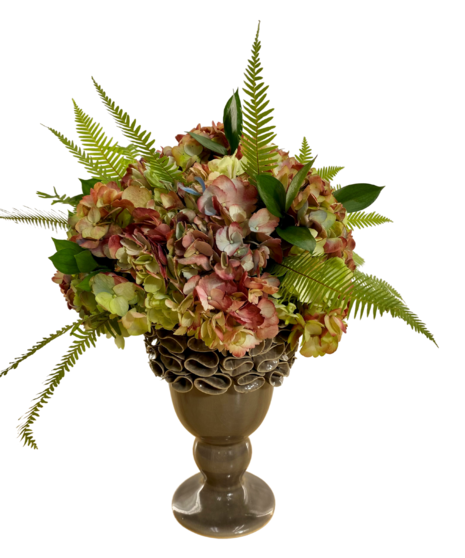 Antique Hydrangea in Ruffle Vase