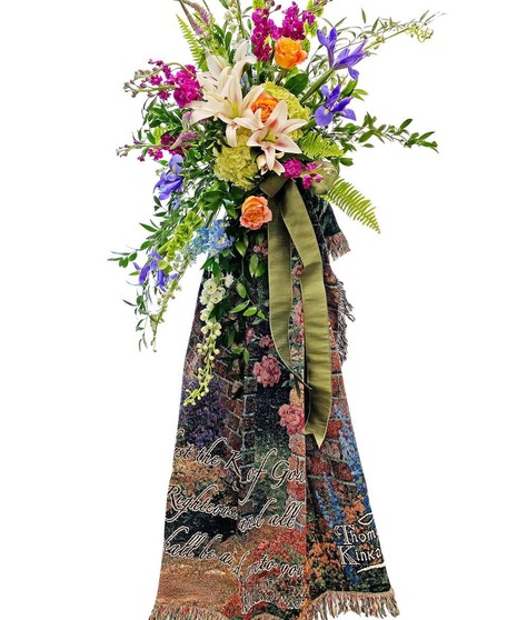 Chapel in the Woods Tapestry by Thomas Kinkade 