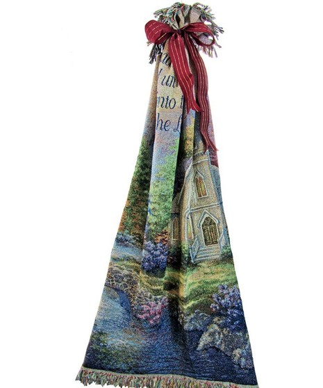 Chapel in the Woods Tapestry by Thomas Kinkade 