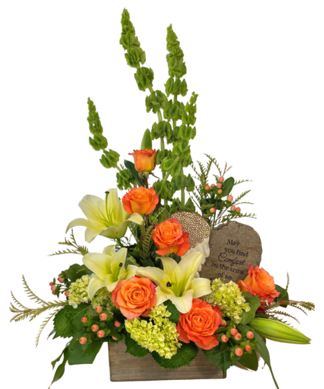 Now and Forever - Flower Basket with Garden Stone