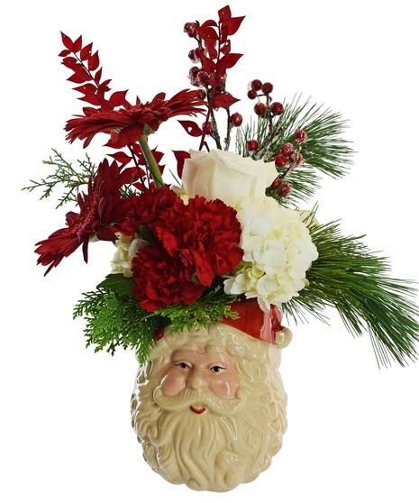 Santa Vase Arrangement