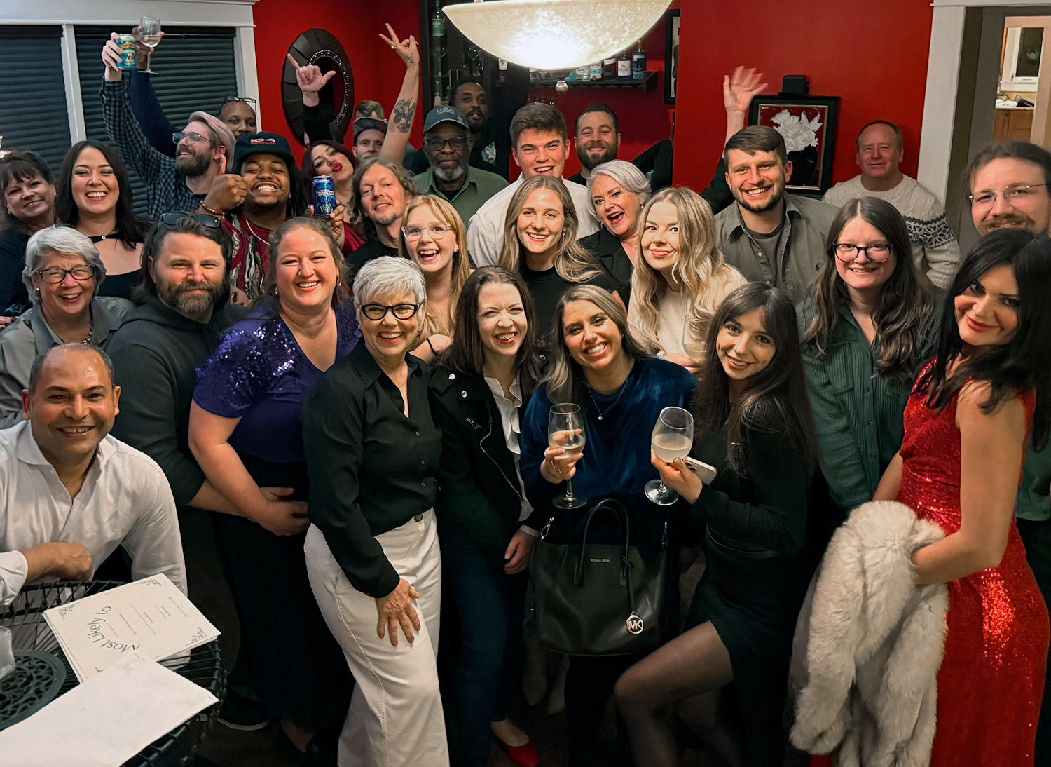 Members of the Rose Hill staff share a memorable holiday party together
